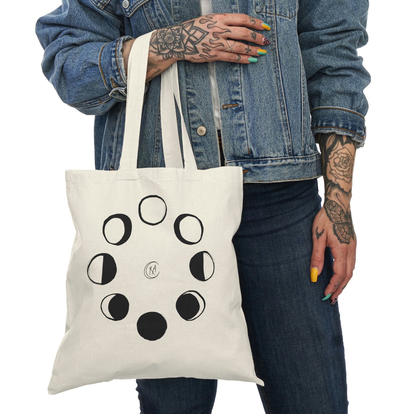 Lunar Phase Natural Tote Bag