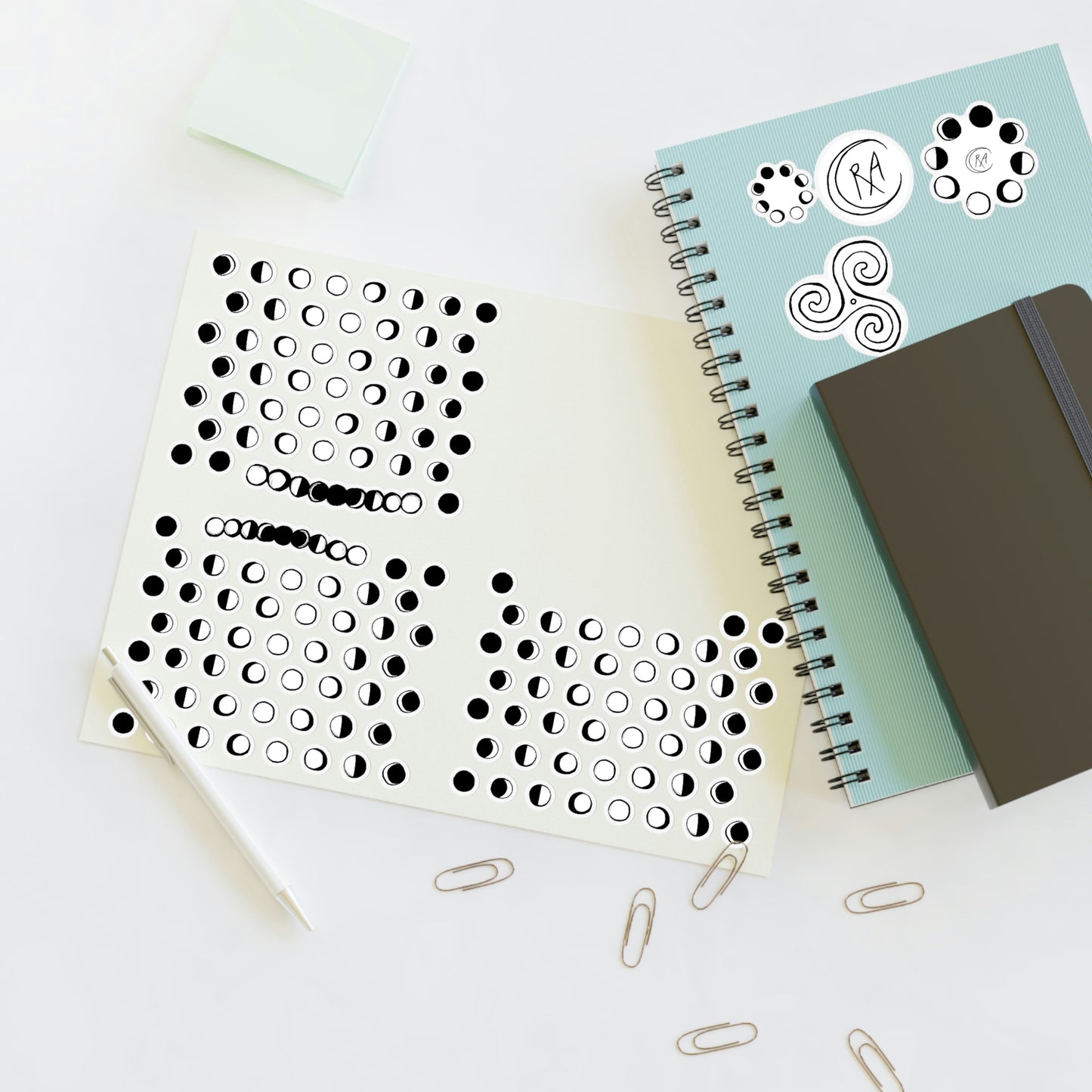 Lunar Phase Sticker Sheets for Planners + Journals