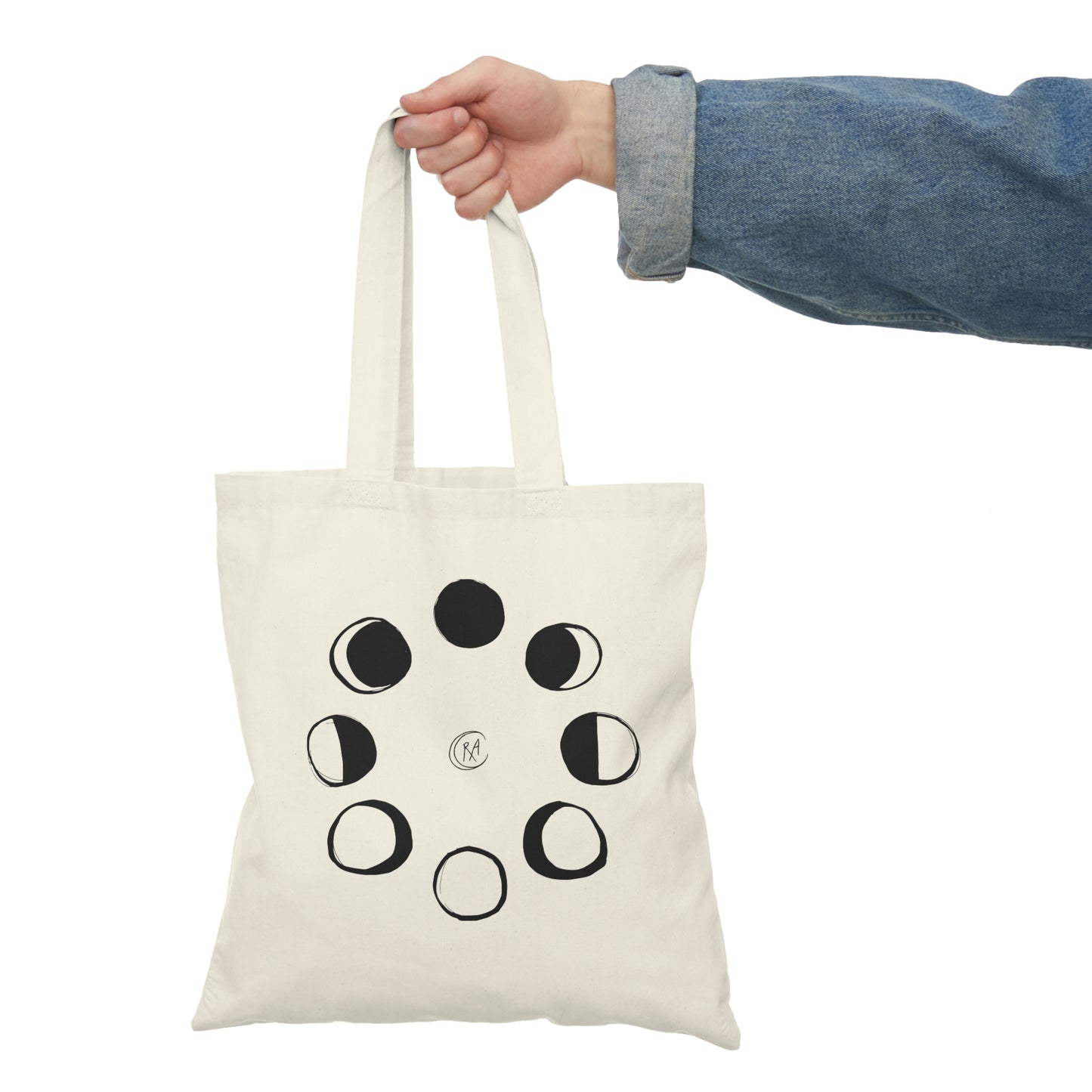 Lunar Phase Natural Tote Bag