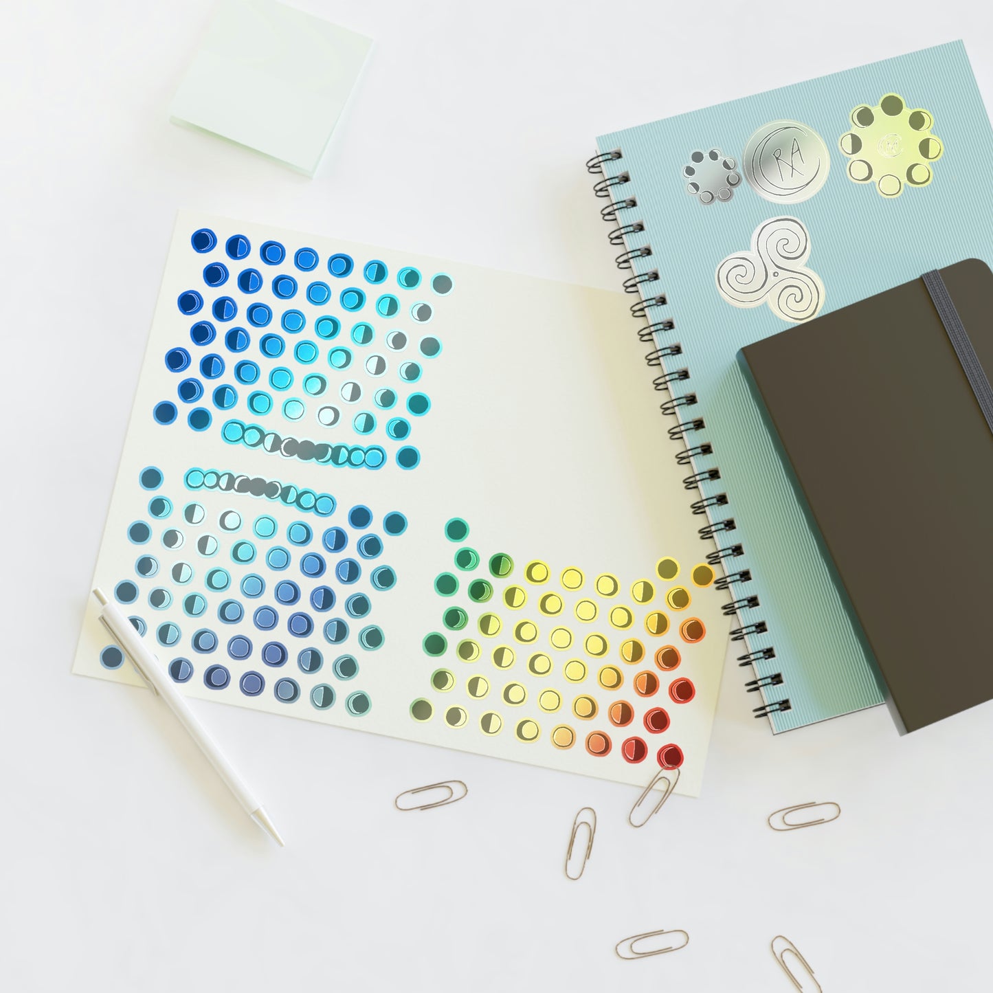 Lunar Phase Sticker Sheets for Planners + Journals