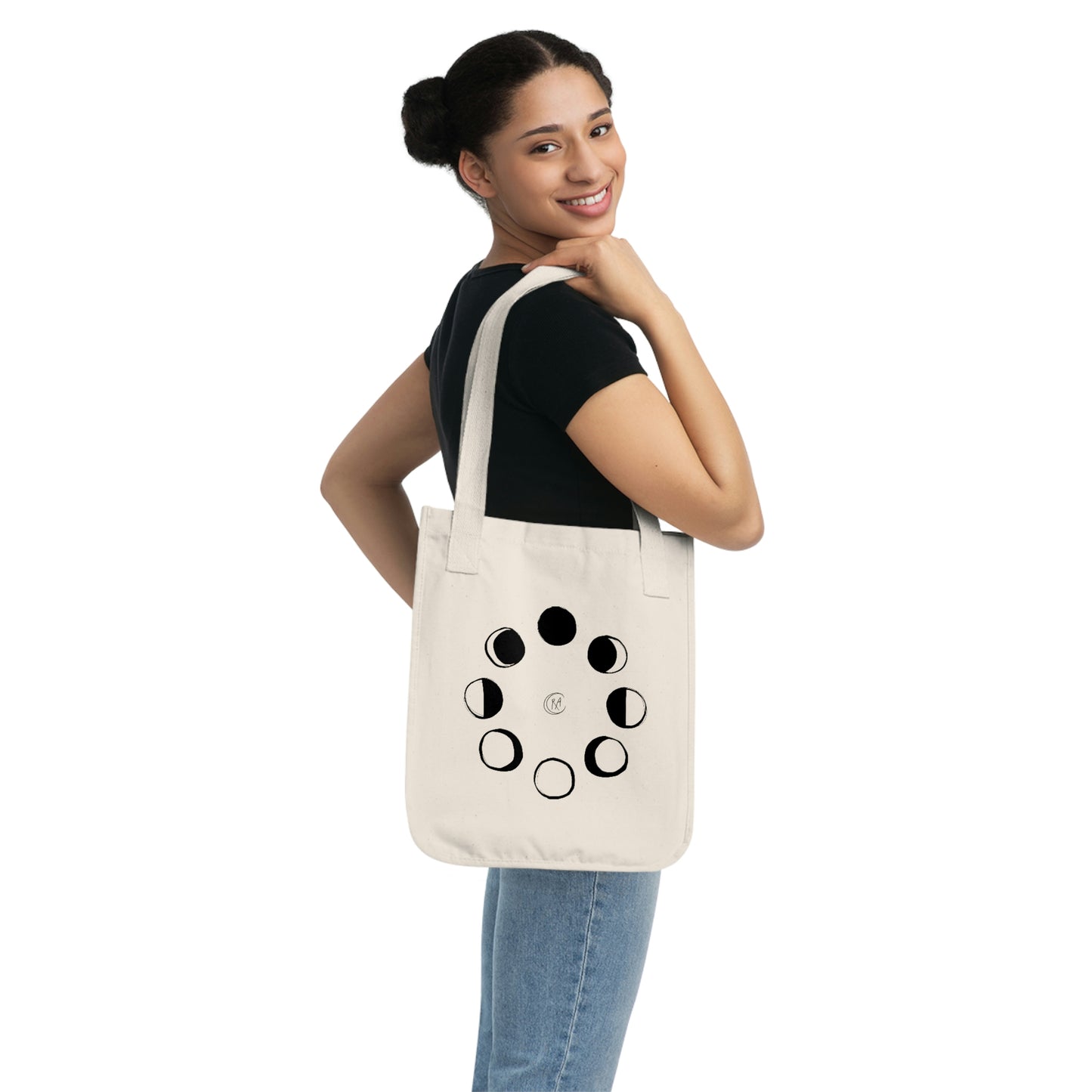 Lunar Phase Organic Canvas Tote Bag