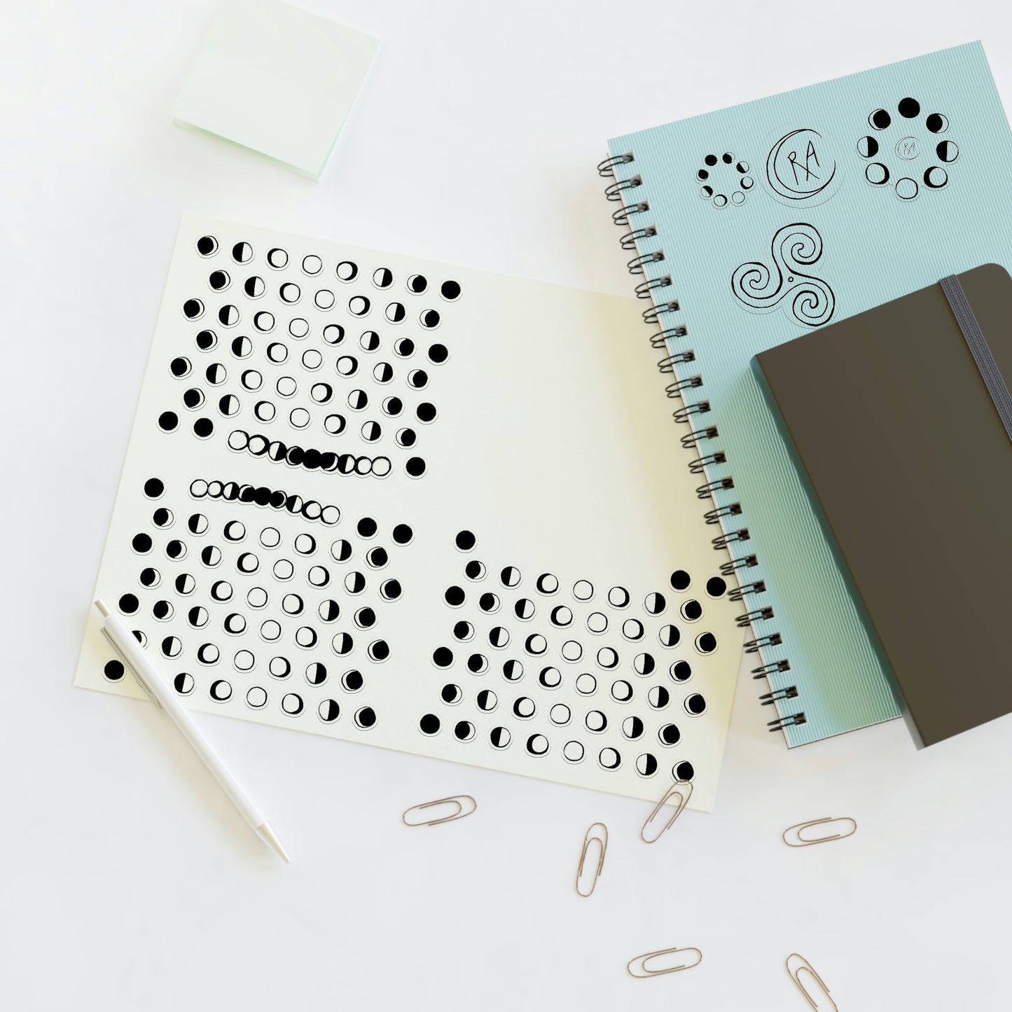 Lunar Phase Sticker Sheets for Planners + Journals