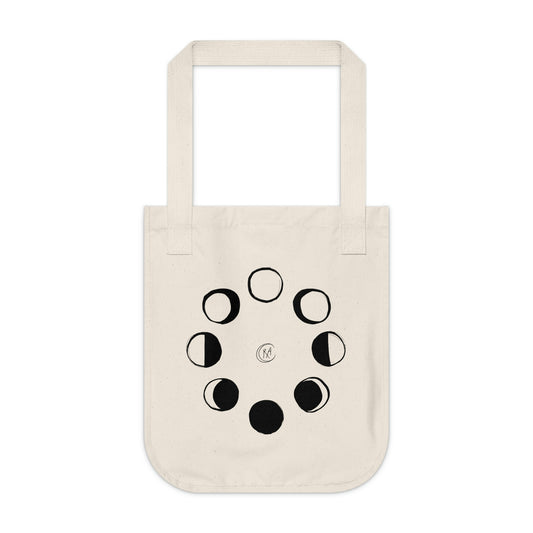 Lunar Phase Organic Canvas Tote Bag