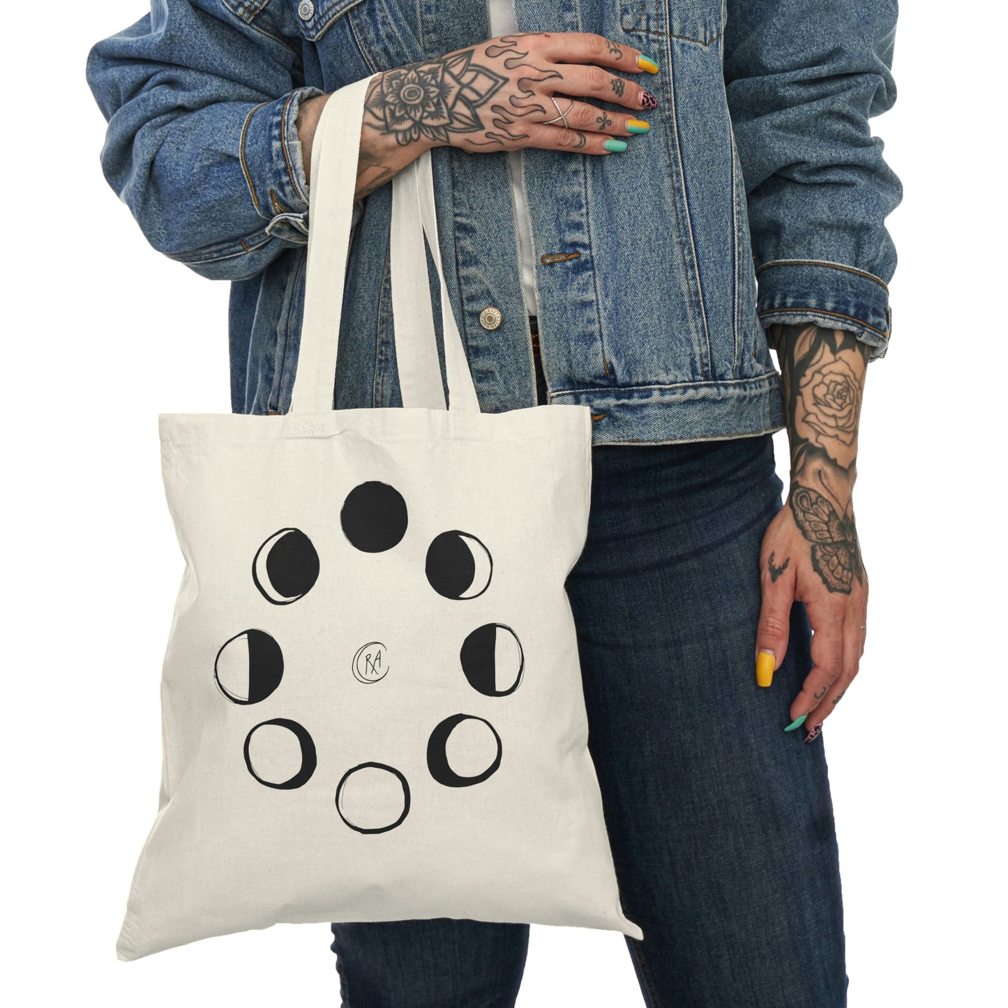 Lunar Phase Natural Tote Bag