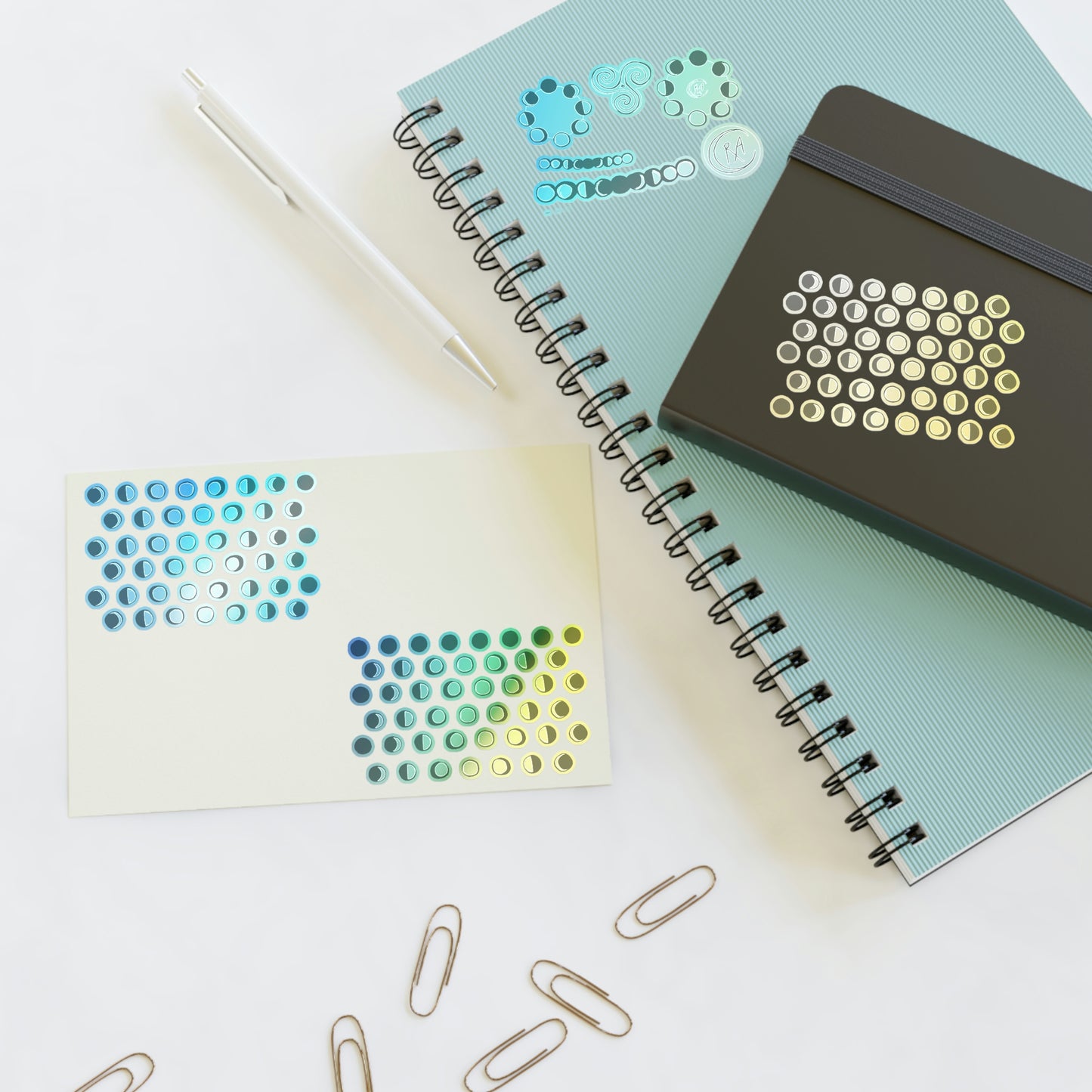 Lunar Phase Sticker Sheets for Planners + Journals